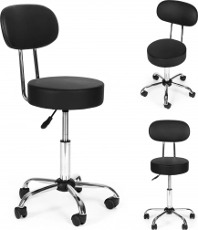 Okretna stolica s naslonom, podesiva po visini, crna MODERNHOME