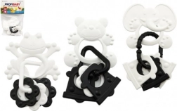Grickalica životinjice s privjescima, crno-bijela, 9 cm