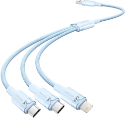 USB-kabel 3-in-1 1,5 m met USB‑C-, Lightning- en Micro‑USB-connectoren Vention