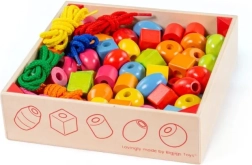 Wooden Lacing Beads in a Box BIGJIGS TOYS