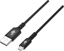 USB kabel TB 1m silikonski črn s hitrim polnjenjem