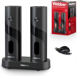 Electric salt and pepper grinder set, USB-C rechargeable, 2 pcs with adjustable coarseness and light