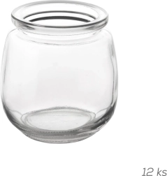 Sklenená dóza na jogurt a dezerty 300 ml, sada 12 ks