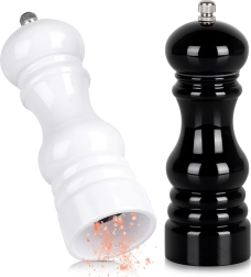 Set of Manual Salt and Pepper Mills 18 cm – Black and White Vilde