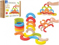 Wooden balancing mosaic rainbow arches 24 pieces