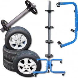 mobile steel stand for wheels and tires, 150 kg load capacity, for widths up to 245 mm