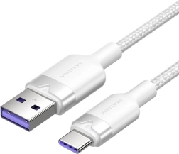 Vention USB-A naar USB-C kabel 1 m, 100 W, 6 A, wit