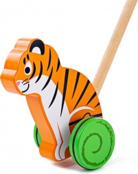 Wooden push-along tiger BIGJIGS BABY