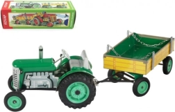 Green Tractor Zetor with Trailer and Spring Mechanism Kovap