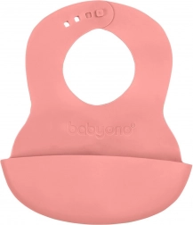 Bavoir en plastique réglable avec poche Baby Ono – rose
