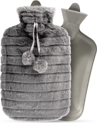 Termofor s plišastim sivim prevlekam 2 l