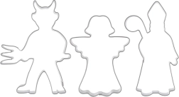 Set nerjavečih modelčkov angel, hudič in sveti Miklavž – 3 kosi