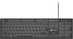 Kablet tastatur natec herring glow med hvid bagbelysning