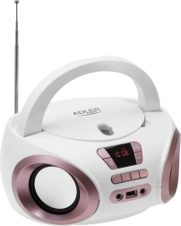 Boombox portatile con CD e MP3 Adler AD 1181 bianco rame
