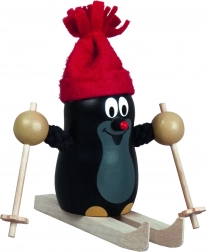 Detoa Little Mole on Skis – wooden figurine 10 cm