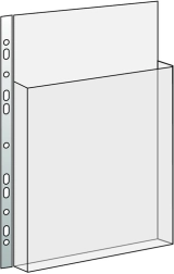 Pochette transparente pour catalogues avec euro-perforation, poche aux 2/3, PVC, 165 microns