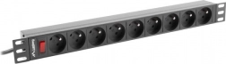 presa multipla PDU da rack 19" 1U 16A, 9 prese FR, 230 V, cavo 3 m, nera