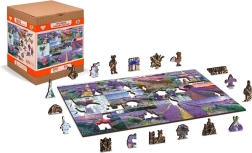 Puzzle in legno WOODEN CITY Francia alla lavanda 2in1, 300 pezzi