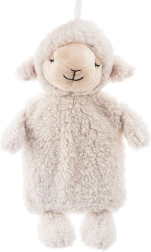 Hot water bottle with plush sheep cover 750 ml