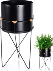 Kovinsko stojalo za lončnico, črno 17 × 31,5 cm