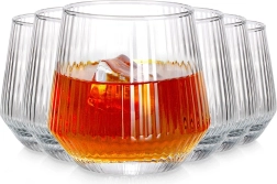 Set de 6 verres 350 ml en verre côtelé