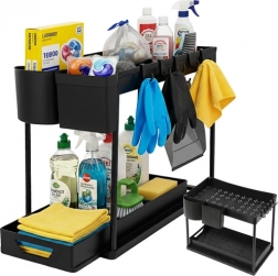 Two-tier pull-out under-sink organizer Ruhhy, black