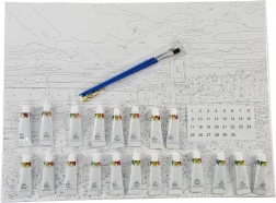 Dipinto per numeri con cornice 40 × 50 cm – leone