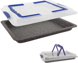 moule à pâtisserie en granit avec couvercle 43 × 29 × 7 cm