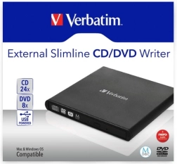 Masterizzatore esterno slim CD/DVD USB 2.0 VERBATIM