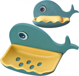 Nástěnná mýdlenka ve tvaru velryby s odtokem