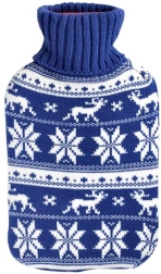 Wärmflasche mit gestricktem Bezug im Norwegermuster 2 l – 1 Stück
