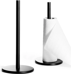 Support en métal pour essuie-tout, noir, 33 cm