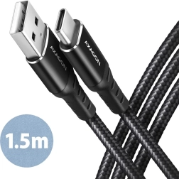Kabel USB-C - USB-A Axagon 1.5m, aluminij, najlonska pletenica
