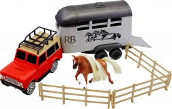Royal Breeds - Paard 10 cm met auto en aanhanger 35 cm