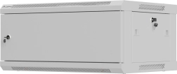 Armadio rack a parete 19" 4U 600 × 450 mm, grigio, porta in metallo, LANBERG WF01 (flat pack)