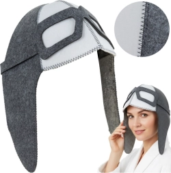 Filcből készült szaunasapka pilóta fazon ISOMEDIX