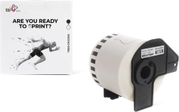 Neprekinjen trak za tiskalnike Brother, črn tisk na belem ozadju 62 mm x 30,48 m