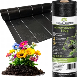 Črna UV agrotekstila proti plevelu 140 g/m² 1,6 × 50 m