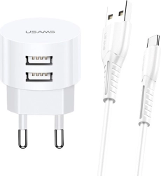 Nabíjačka USAMS T20 s káblom USB-C 2xUSB 2.1A