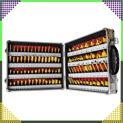 Set di frese sagomate per legno 100 pz, codolo 1/4" (6,35 mm) in valigetta in alluminio