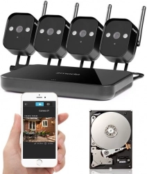 Sistema di telecamere Wi‑Fi Zmodo 720p con mini NVR e disco da 1TB (4 telecamere)