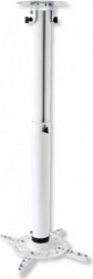 Deckenhalterung für Projektor, höhenverstellbar 50–77 cm, Tragfähigkeit 15 kg, weiß