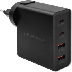 GaN‑Ladegerät Power Pro 130 W, 2× USB‑C, 2× USB‑A, PD, schwarz