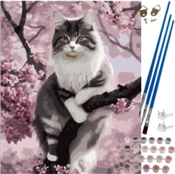 Dipingi con i numeri 40 × 50 cm – gattino su tela