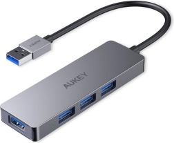 AUKEY ultra-slim aluminum USB hub 4× USB 3.0 (5 Gb/s)