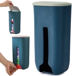 Wall-mounted organizer for plastic bags with dispensing slot