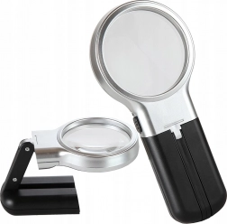 Handheld magnifier with LED lighting, 3×, 60 mm