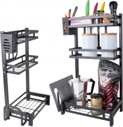 Organiseur de cuisine métallique à trois niveaux