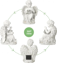 Figurine d’ange solaire avec lumière LED 18 cm