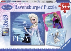 Ravensburger puzzle La Reine des neiges : Elsa, Anna et Olaf 3×49 pièces